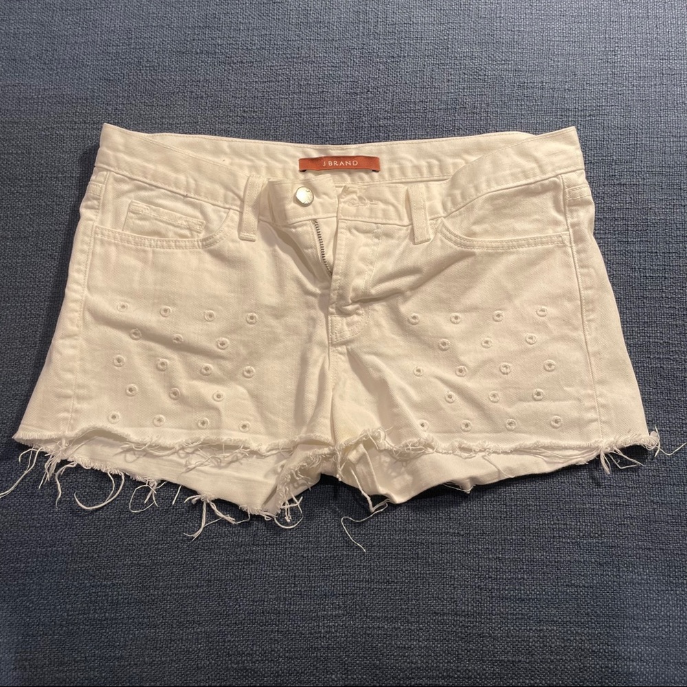 J Brand white jean shorts